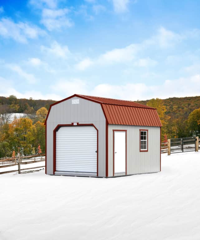 12x16 barn garage clay brown burnished slate