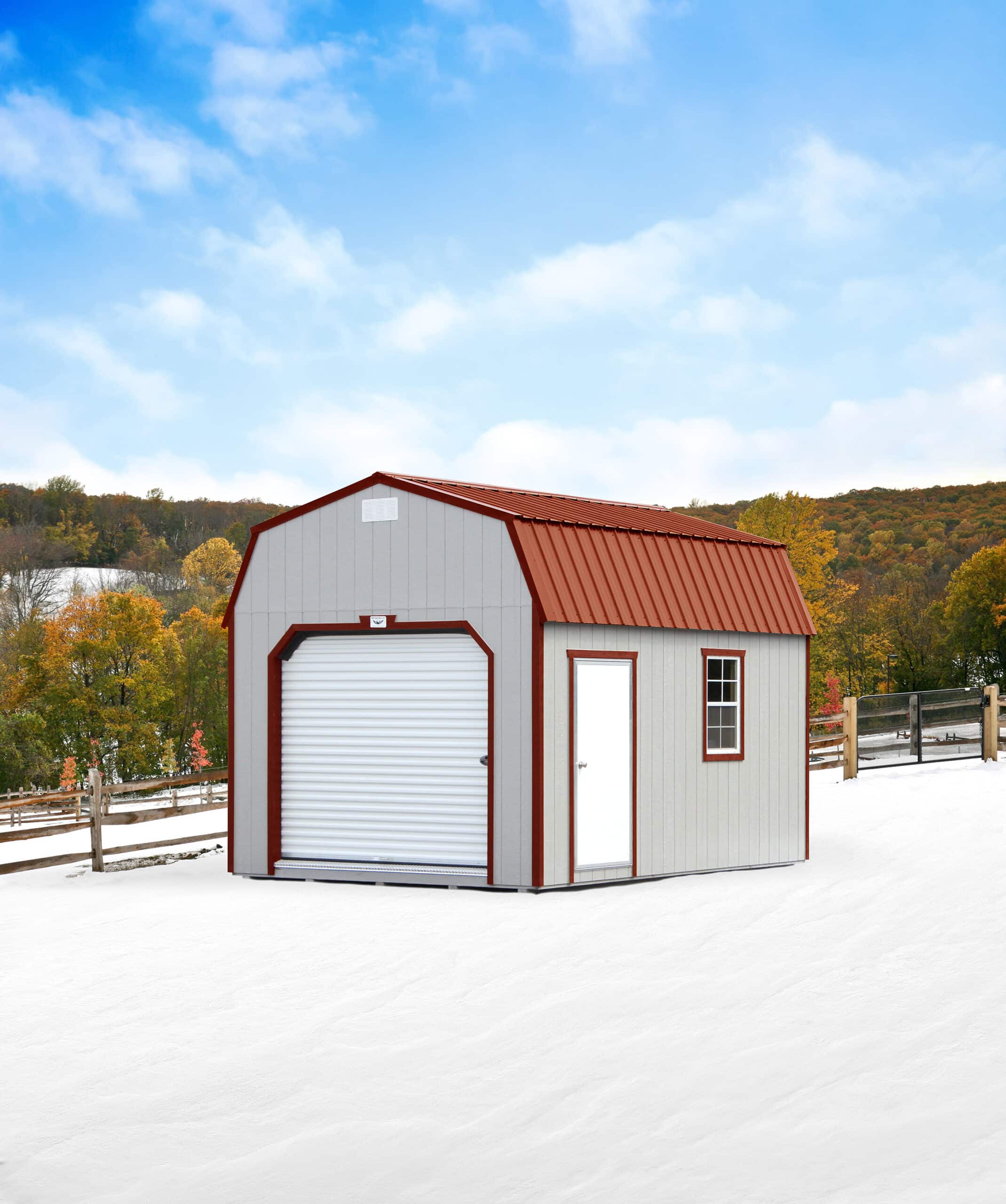 12x16 Barn garage clay brown burnished slate copy scaled