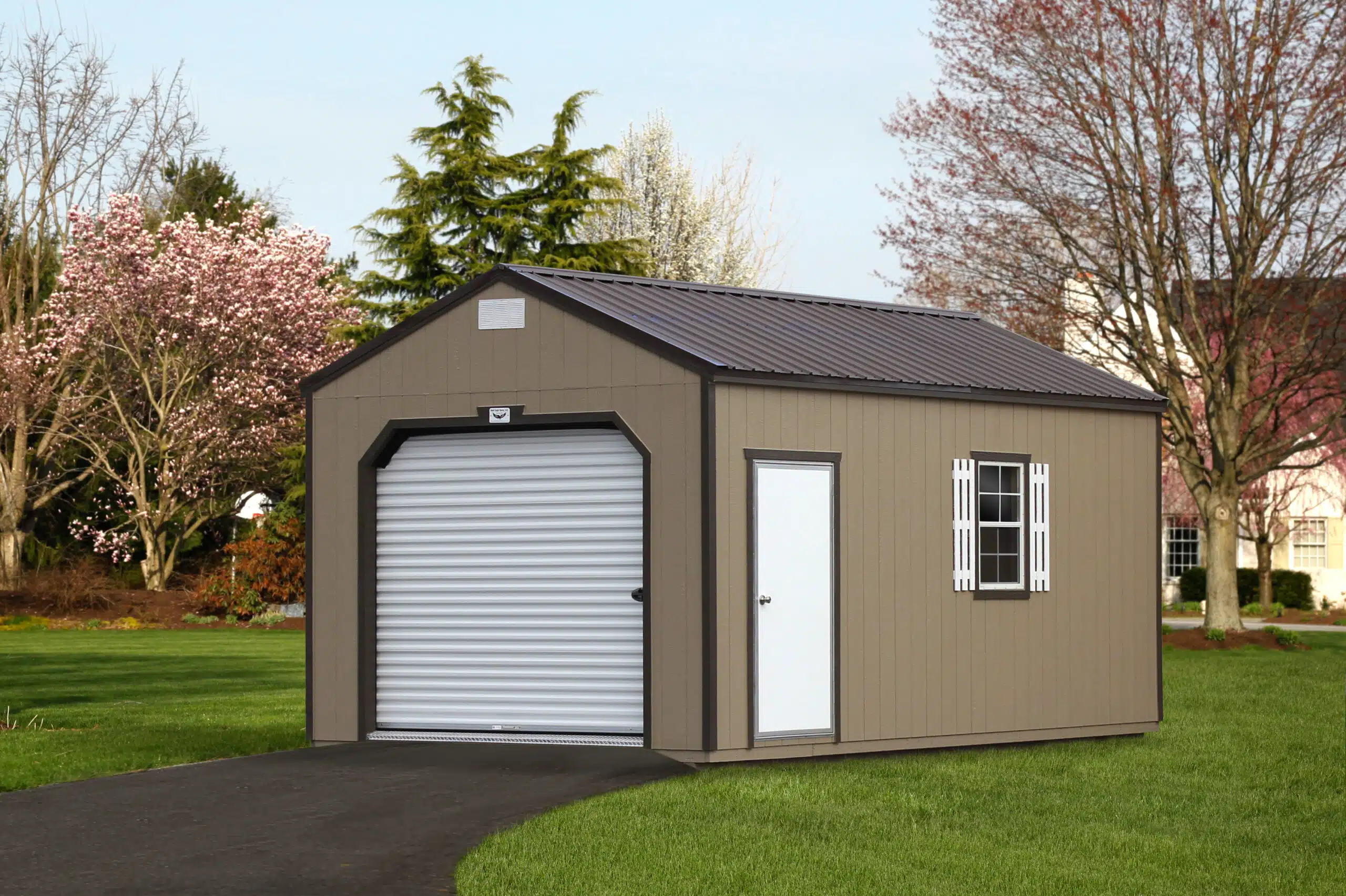 12x20 Stone Gray detached garages shutters copy 1 scaled