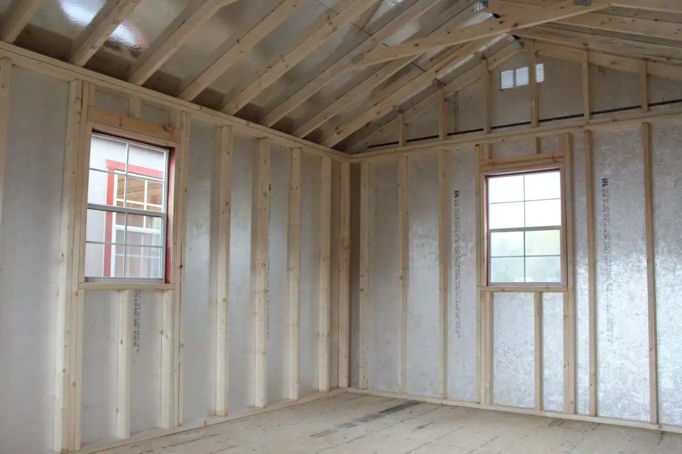 12x24 shed interior