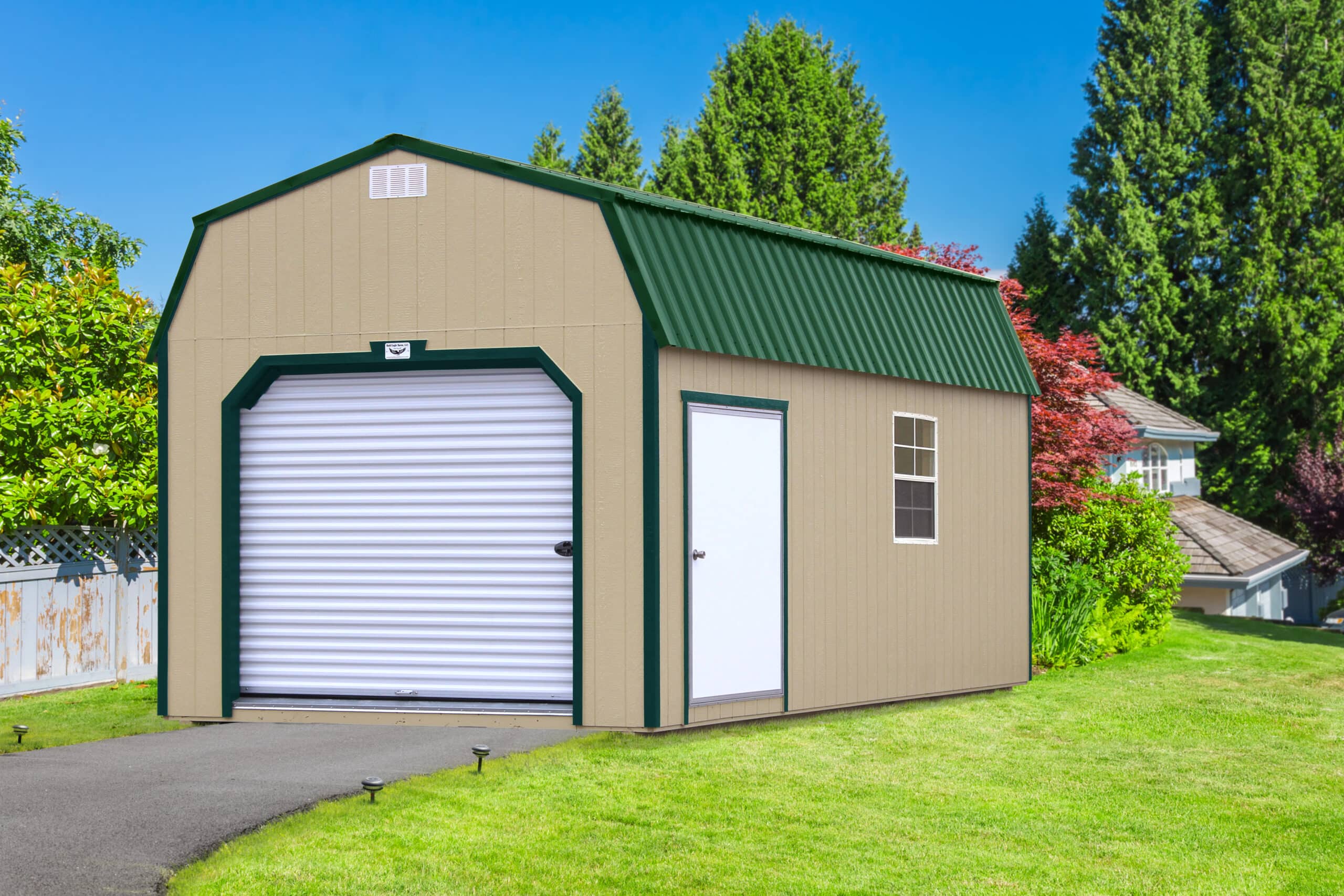 Barn garage in rendered environment