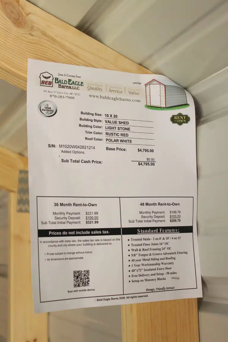 10x20 Value Shed