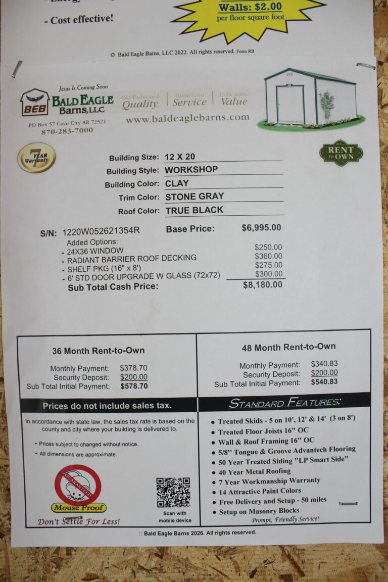 12x20 Work Shop