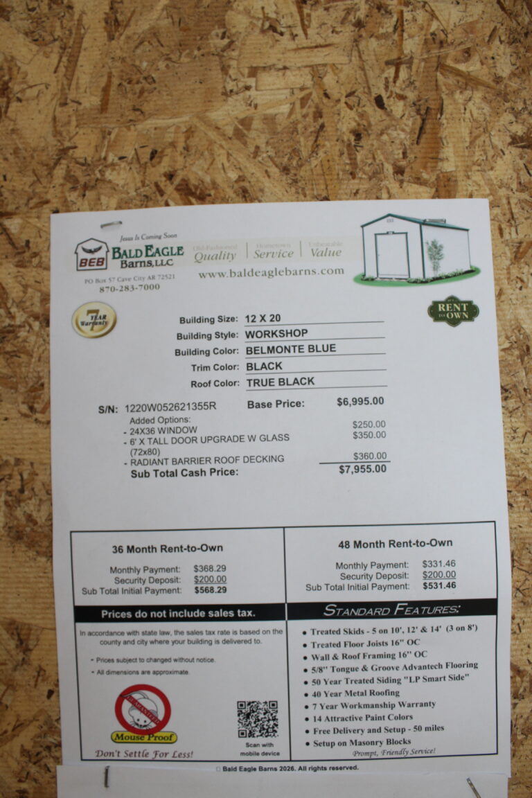12x20 Work Shop