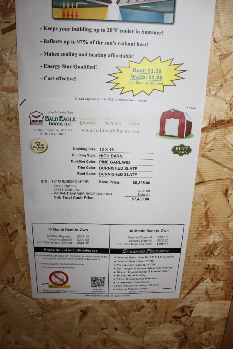 12x16 High Barn