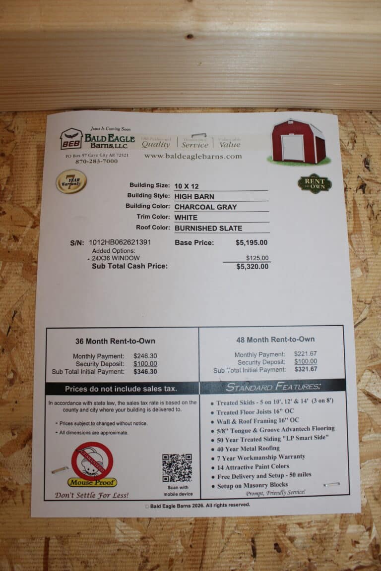 10x12 High Barn