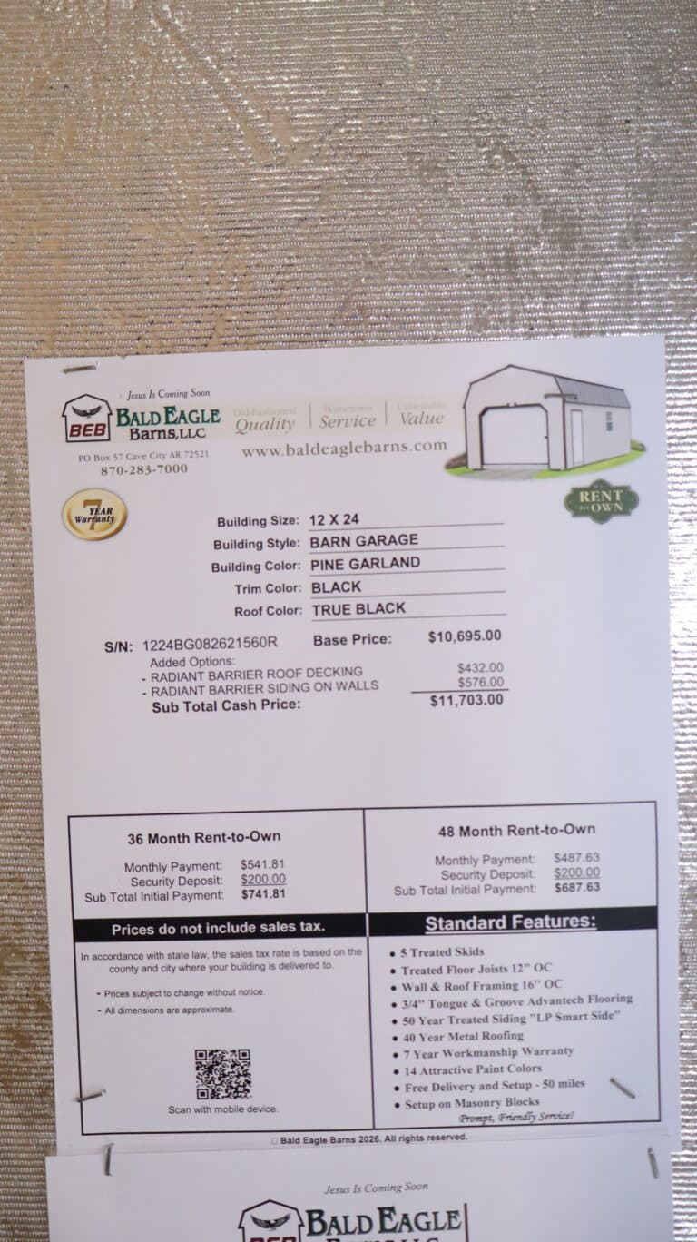 12x24 Barn Garage
