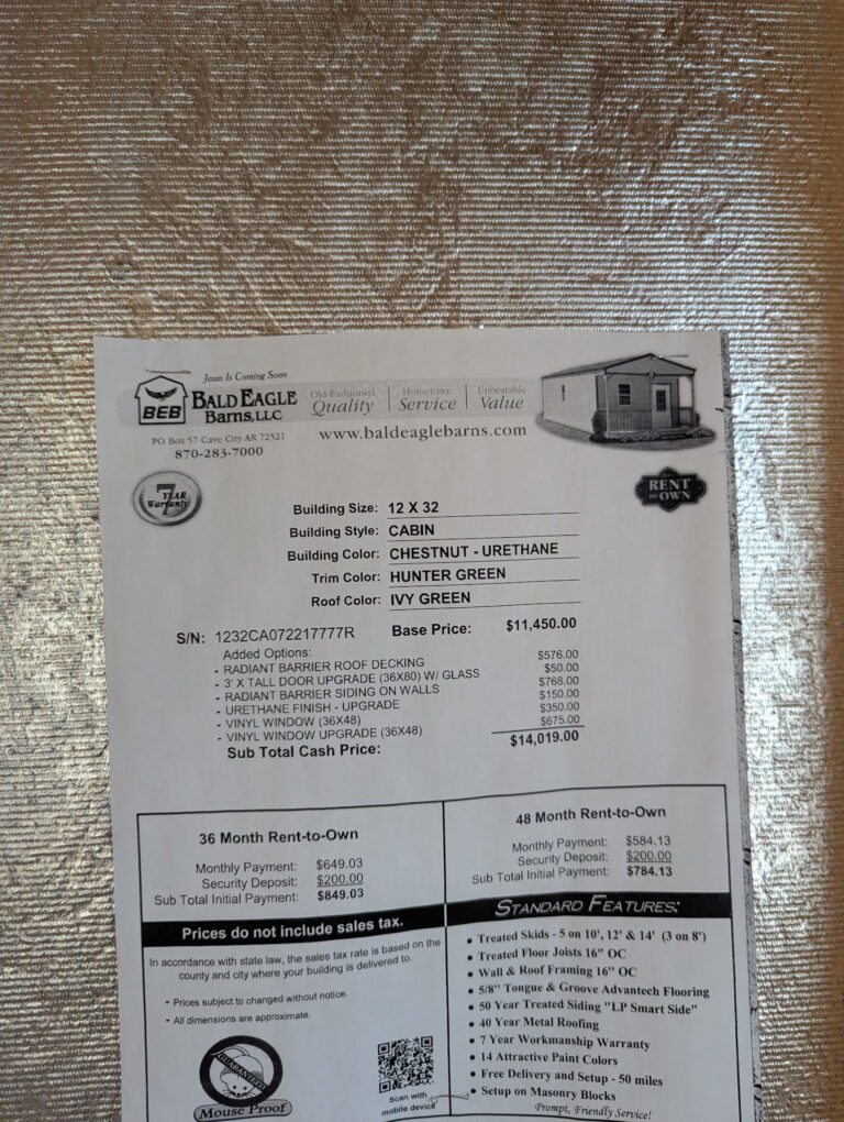 VTVS7224 12x32 Cabin