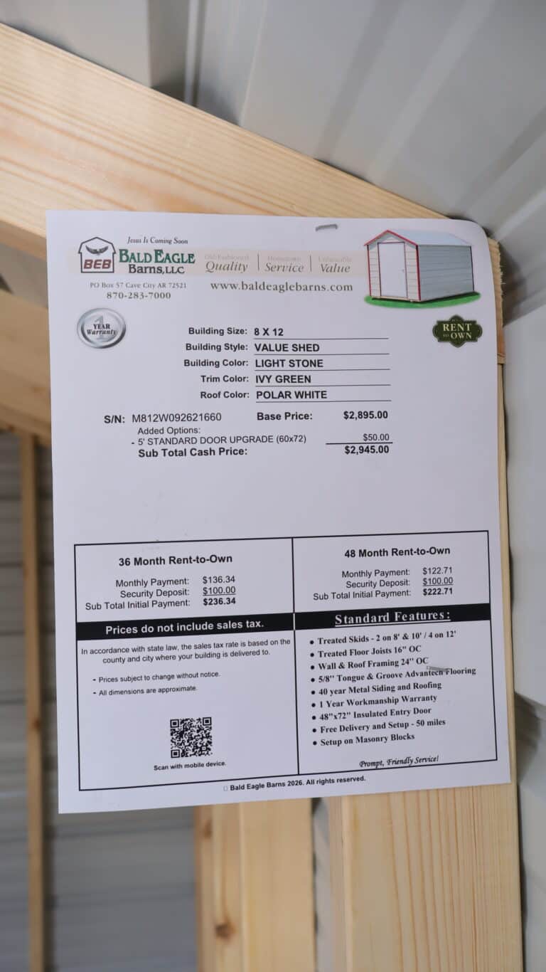 8x12 Value Shed