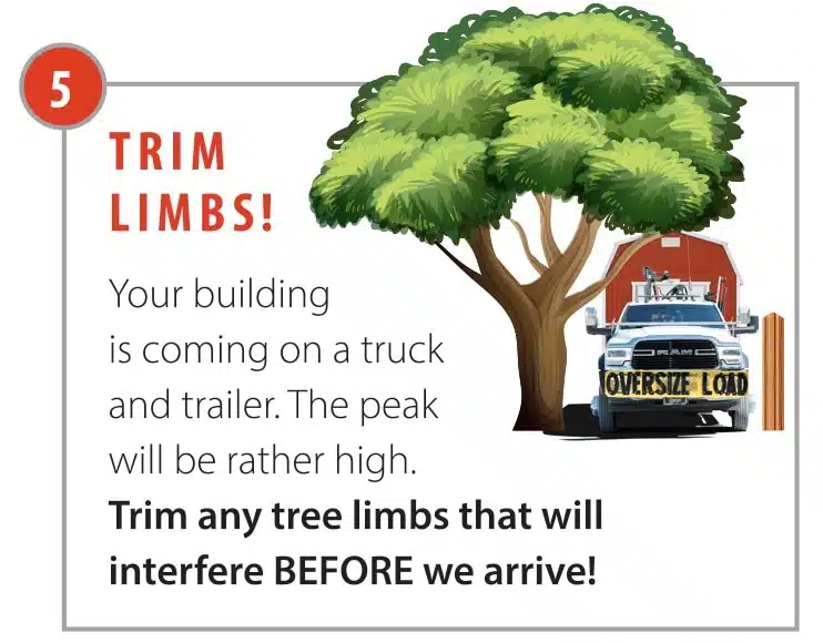 shed delivery tree trimming