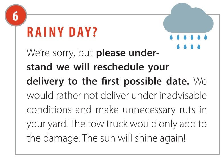 shed delivery rainy day