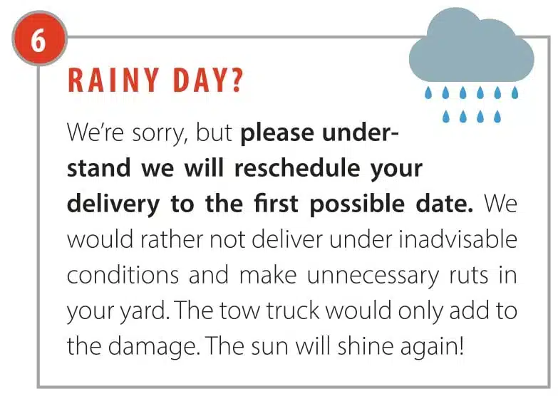 shed delivery rainy day