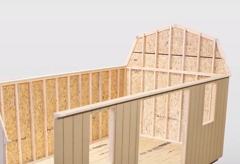 barn construction process standard walls