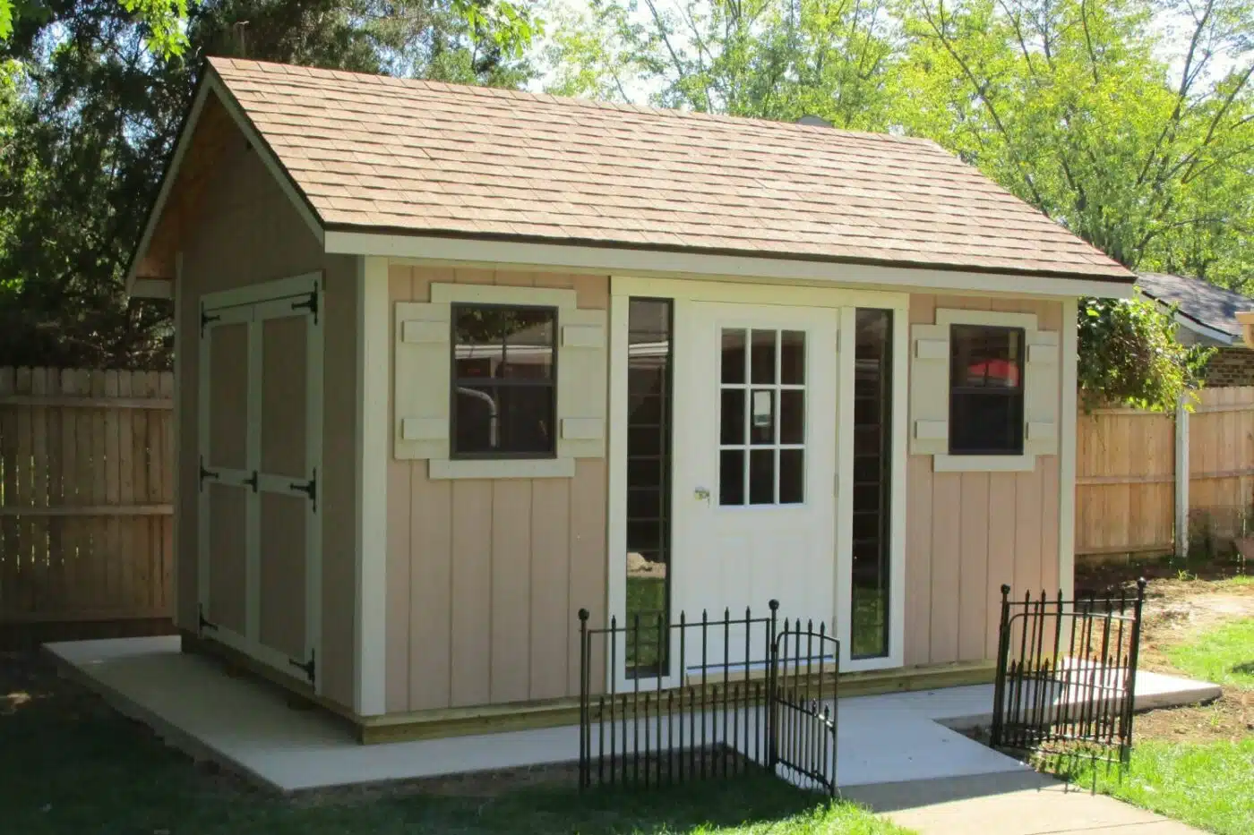 Concrete pad shed foundation