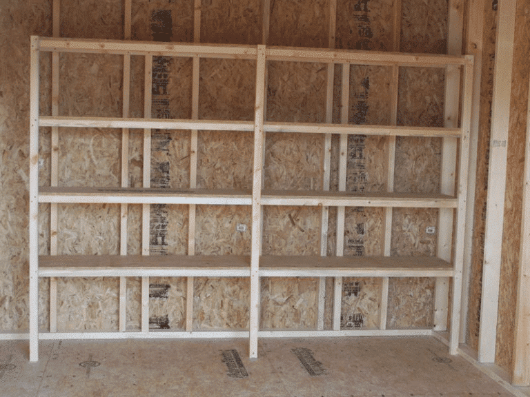 custom shed shelves