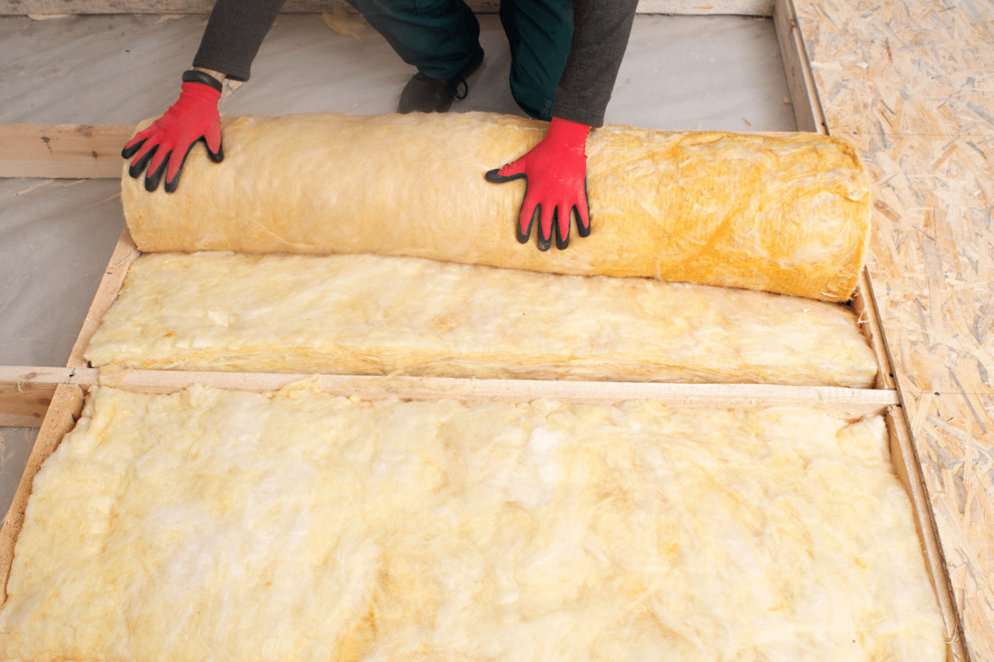 Fiberglass roll insulation for sheds, garages, cabins