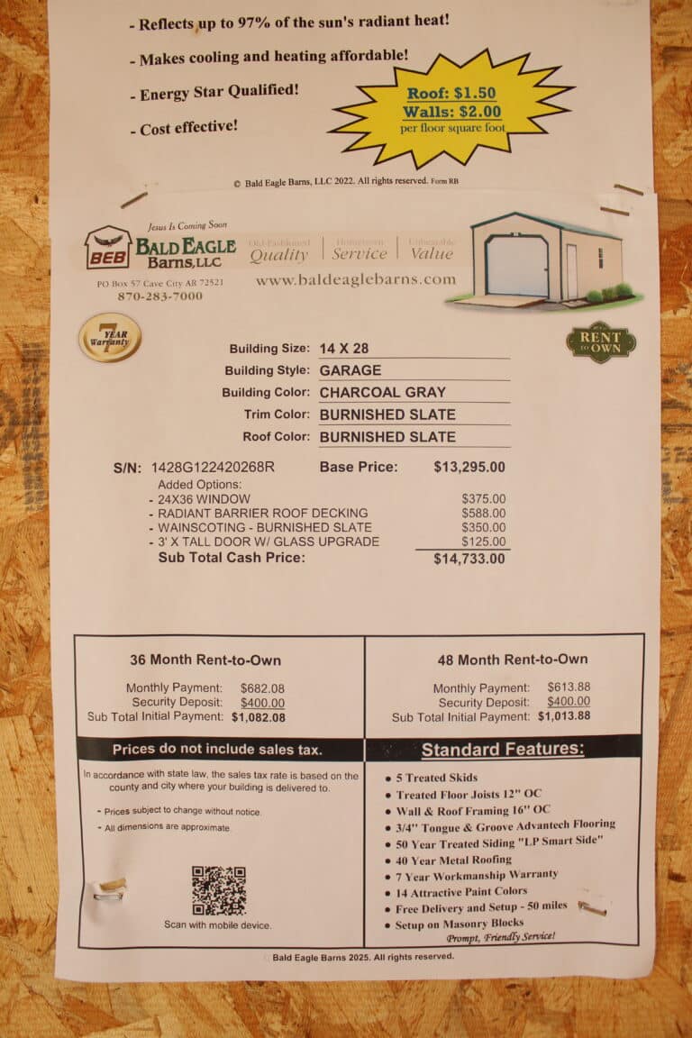 14x28 Garage - Mountain Home