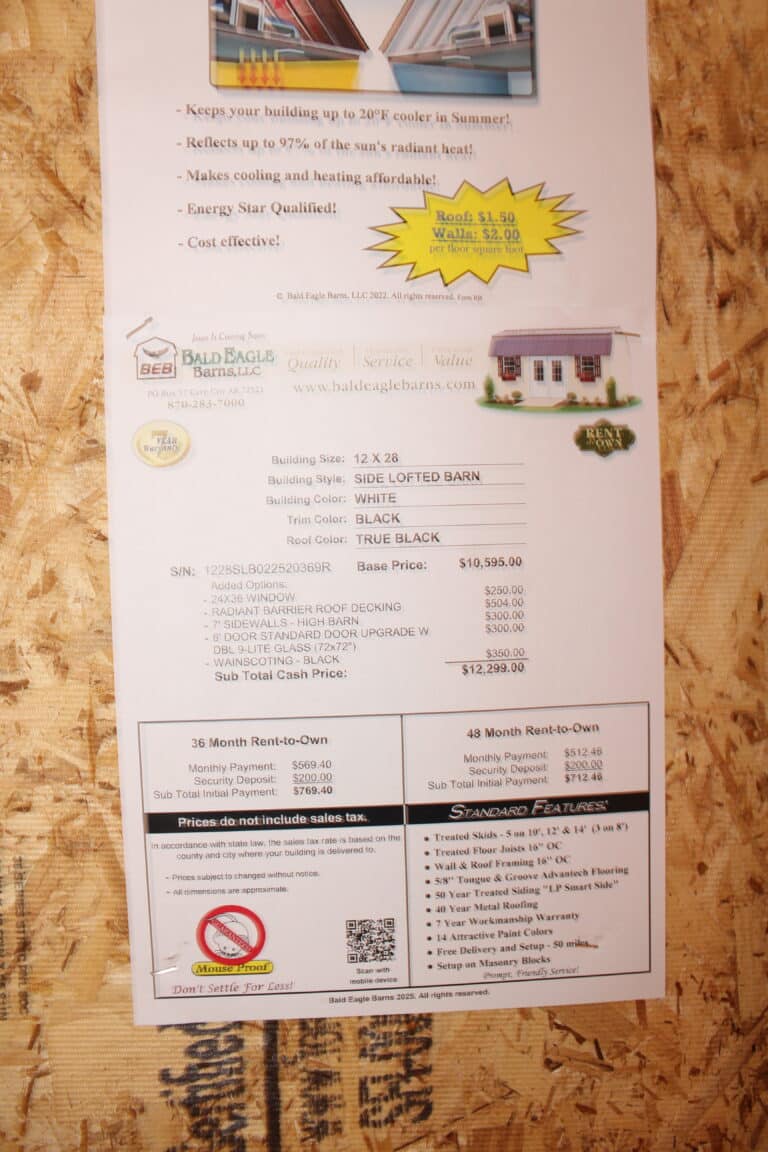12x28 Side Lofted Barn