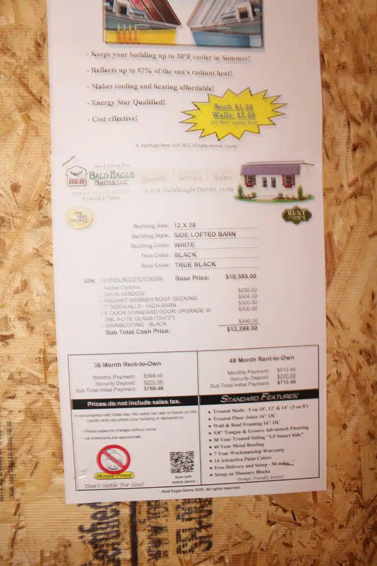 12x28 Side Lofted Barn