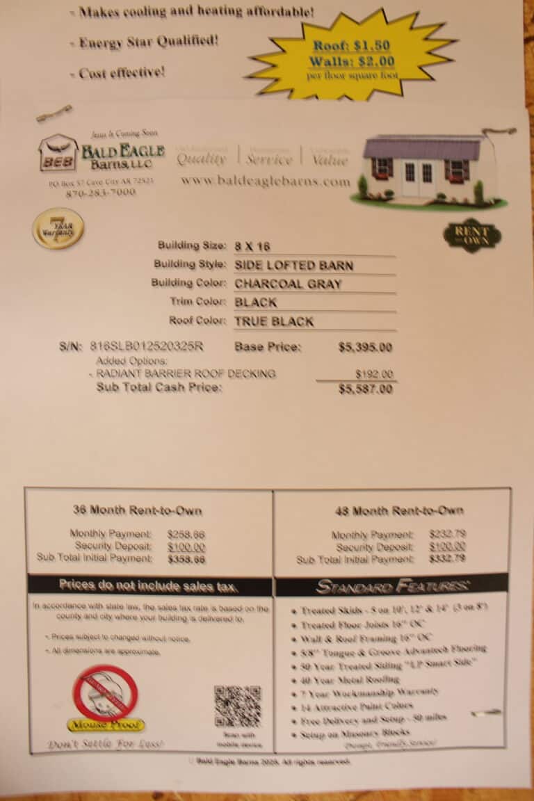8x16 Side Lofted Barn - Wynne