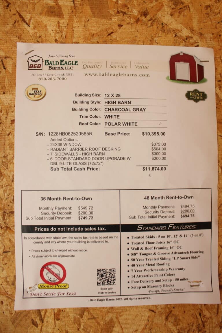 12x28 High Barn - Wynne