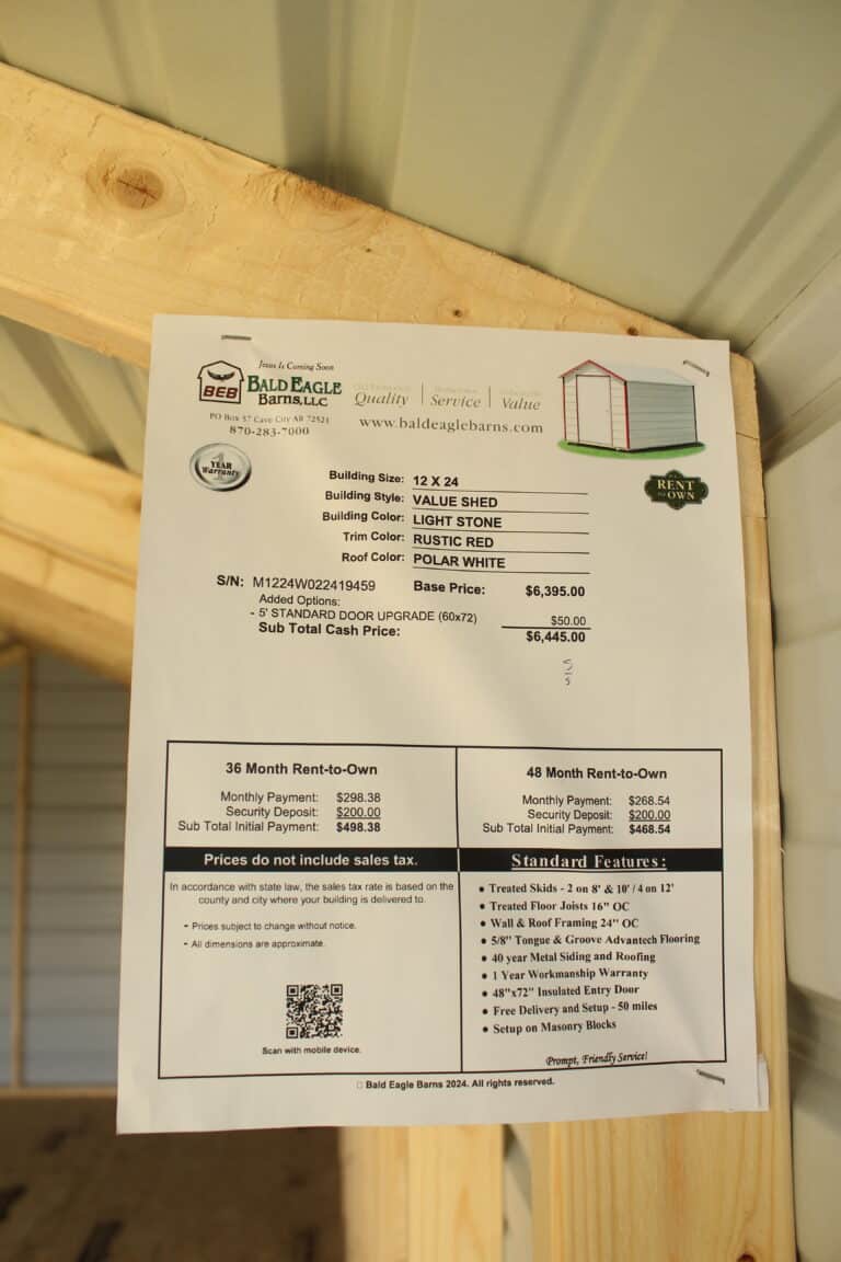 12x24 Value Shed - Wynne