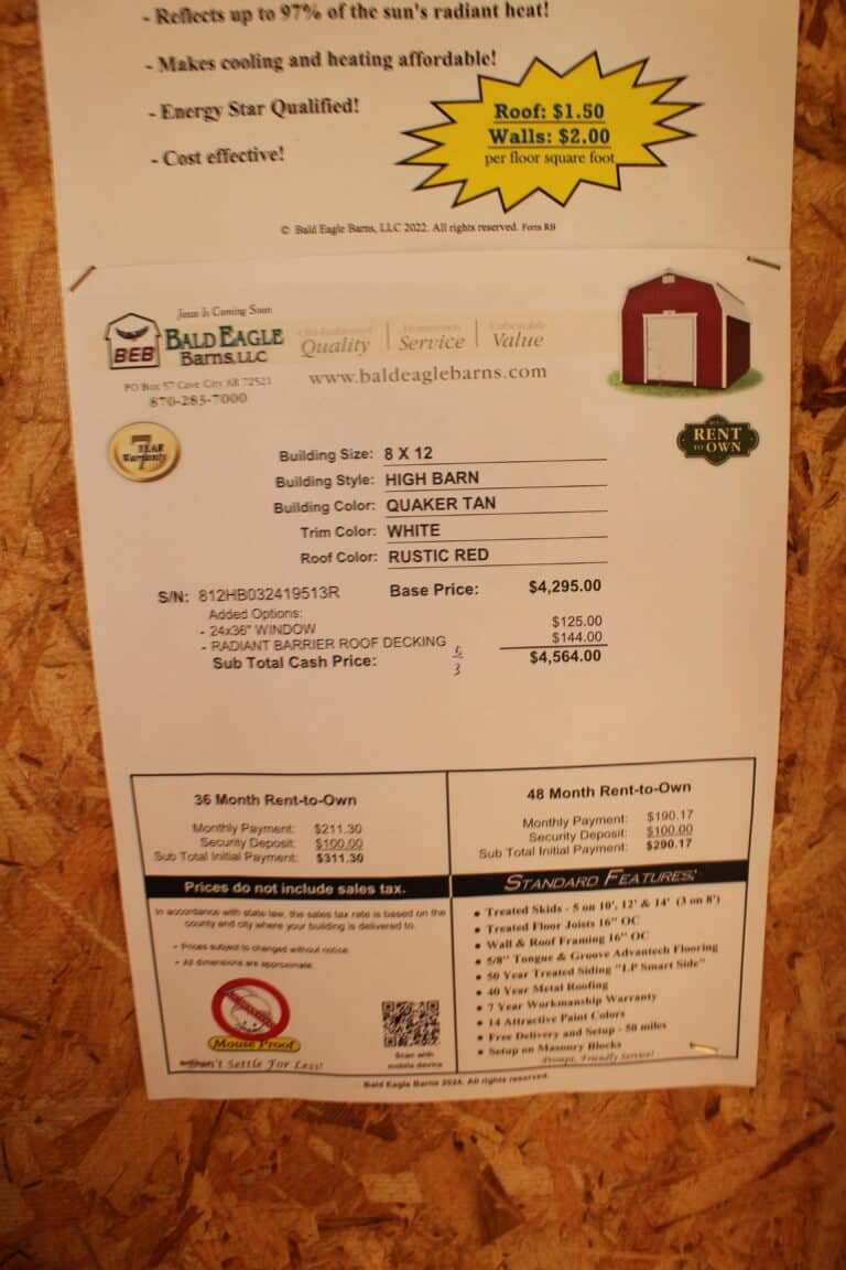 8x12 High Barn - Wynne