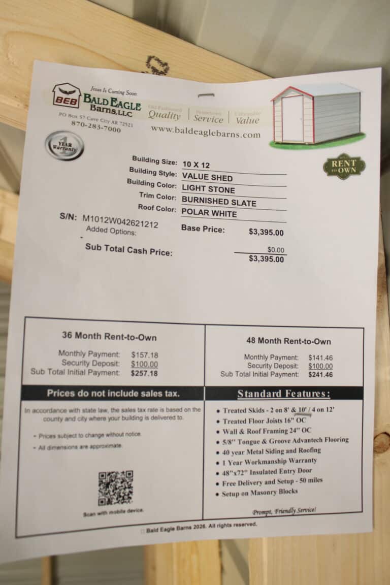 10x12 Value Shed