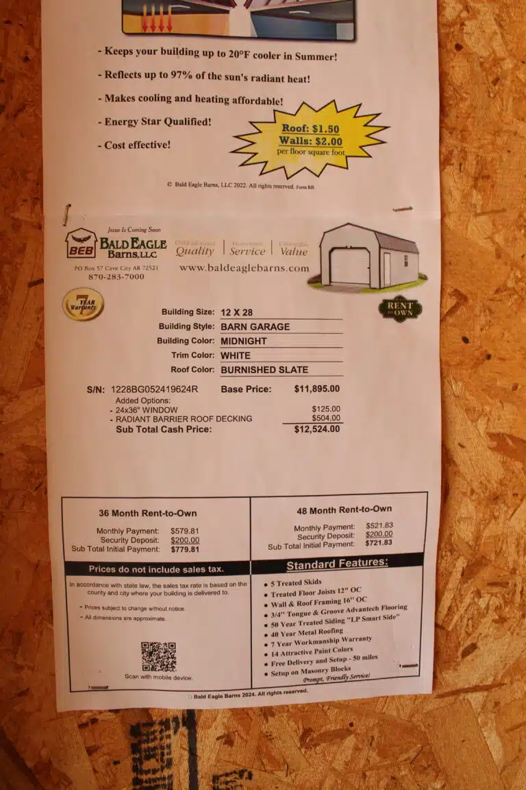 12x28 Barn Garage