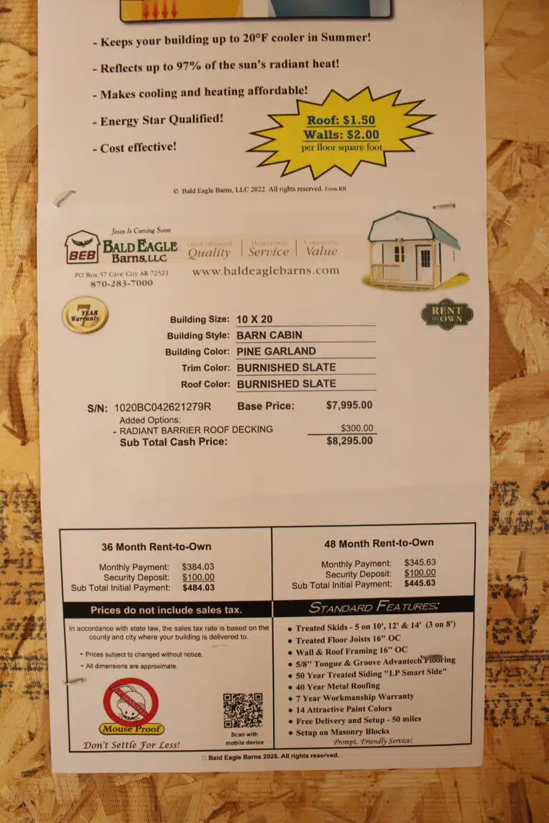 10x20 Barn Cabin