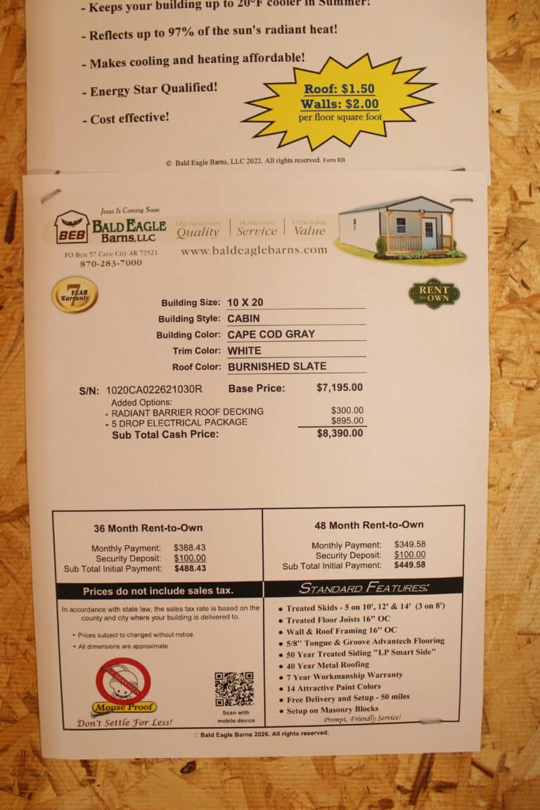 10x20 Cabin