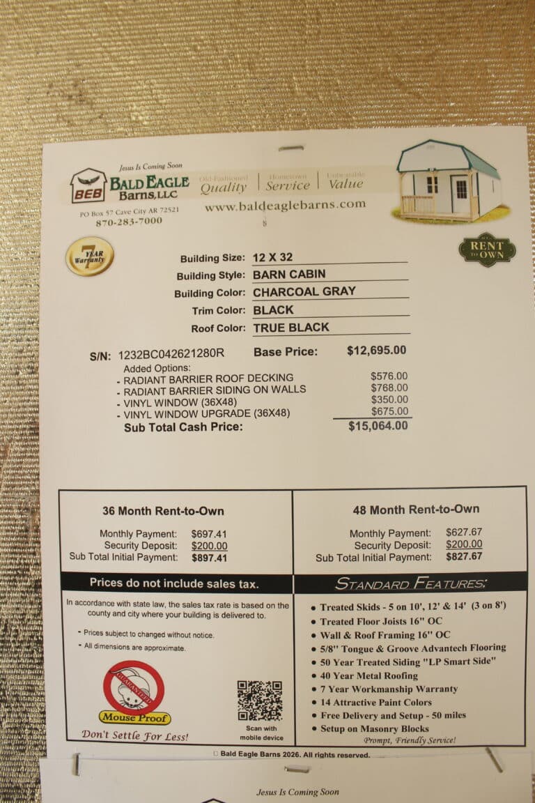 12x32 Barn Cabin