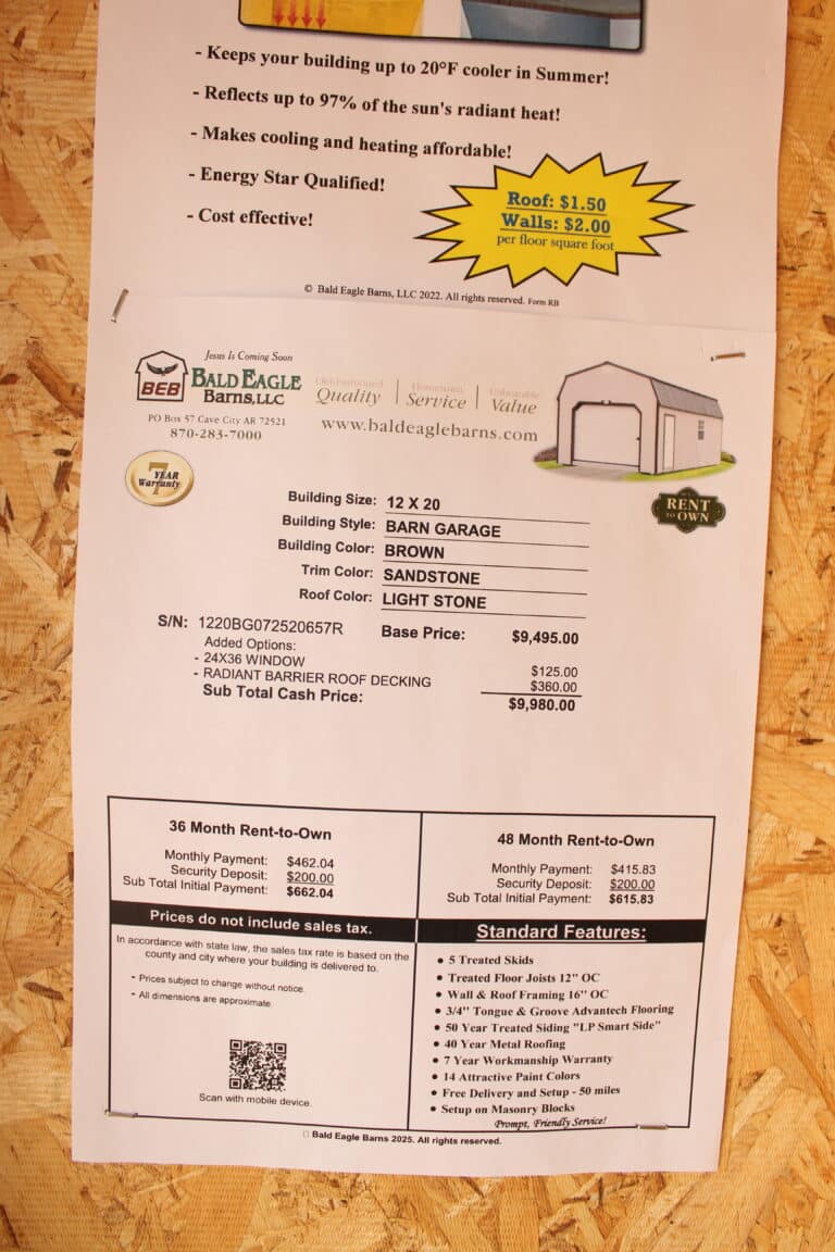 12x20 Barn Garage