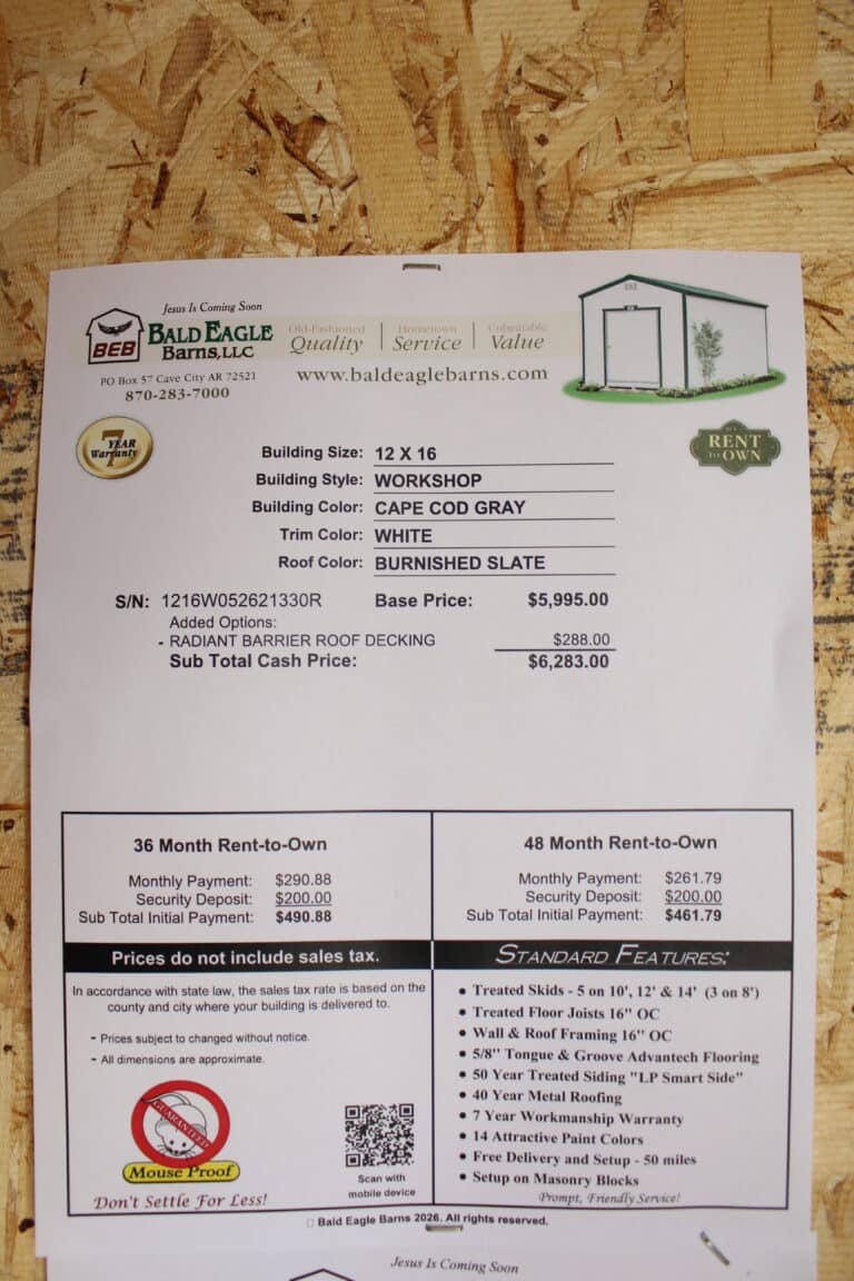 12x16 Work shop