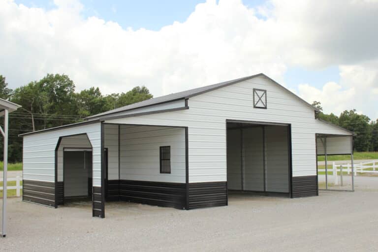 44x25 Metal Horse Barn with Storage Leans