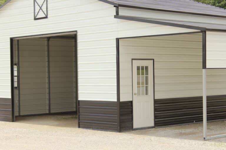 44x25 Metal Horse Barn with Storage Leans