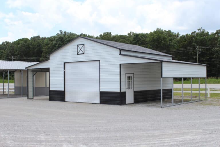 44x25 Metal Horse Barn with Storage Leans
