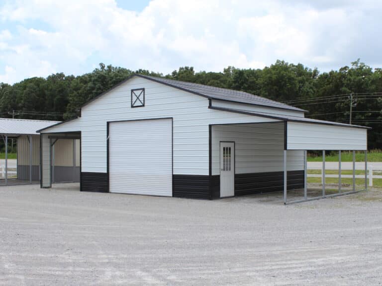 44x25 Metal Horse Barn with Storage Leans