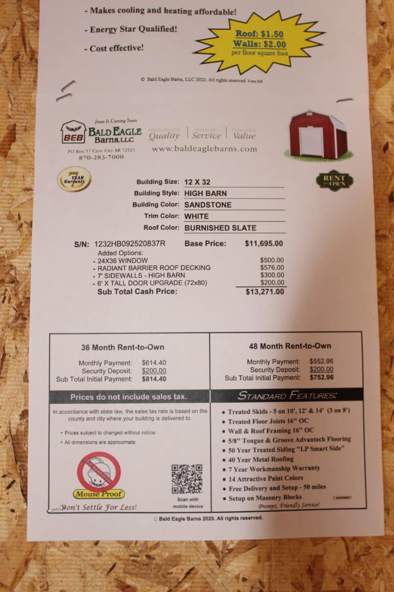 12x32 High Barn