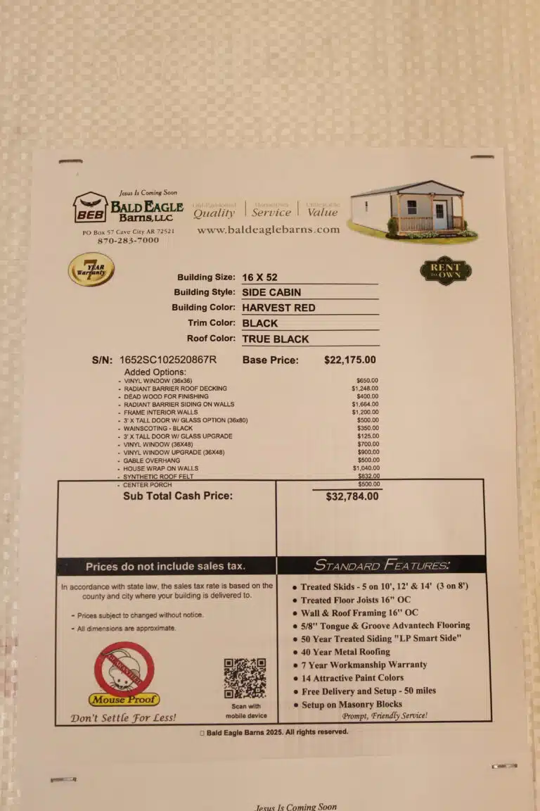 16x52 Side Cabin