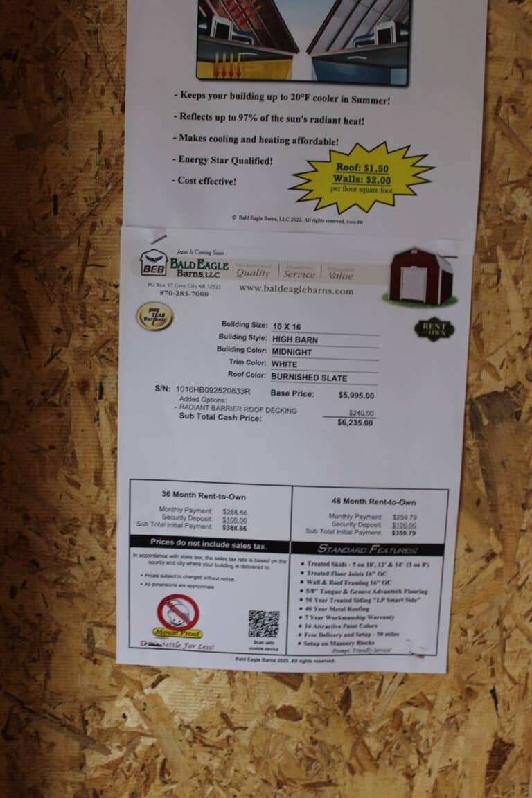 10x16 High Barn