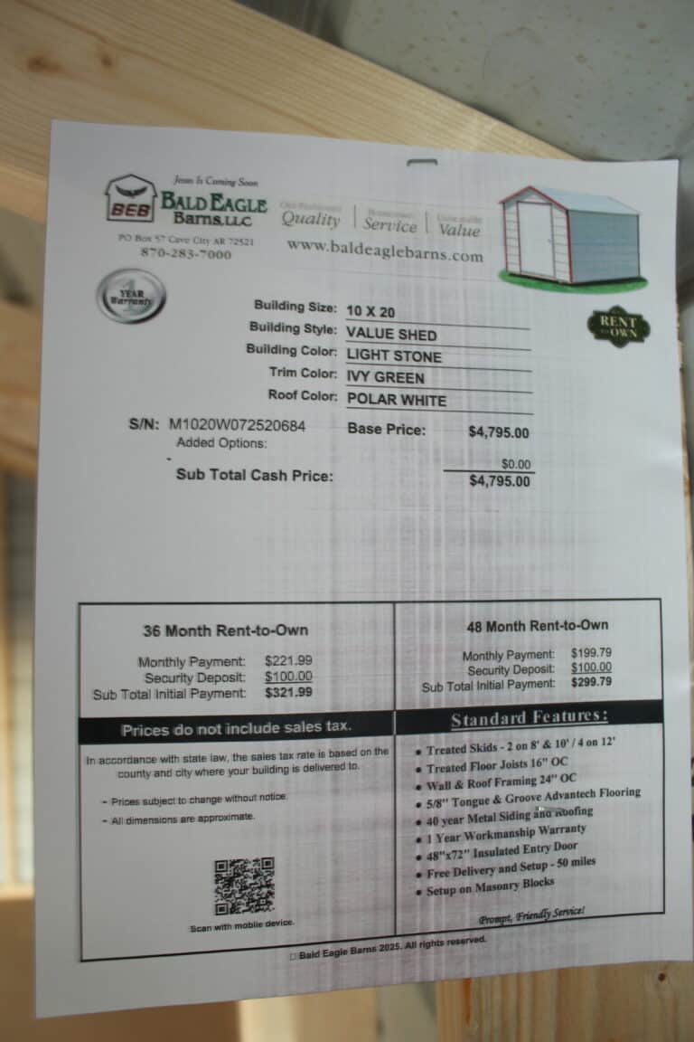 10 x 20 Value Shed