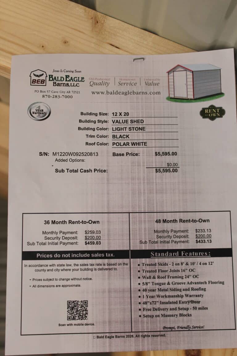 12x20 Value Shed - Searcy