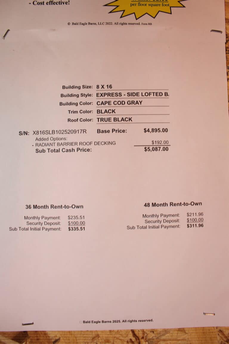 8x16 Express Side Lofted Barn - Mountain Home