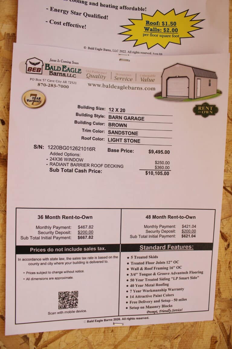 12x20 BARN GARAGE