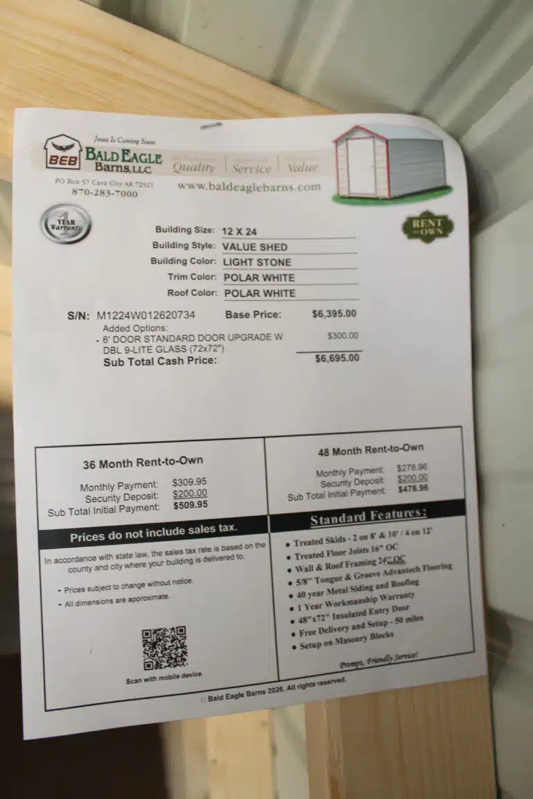 12x24 Value Shed - Searcy