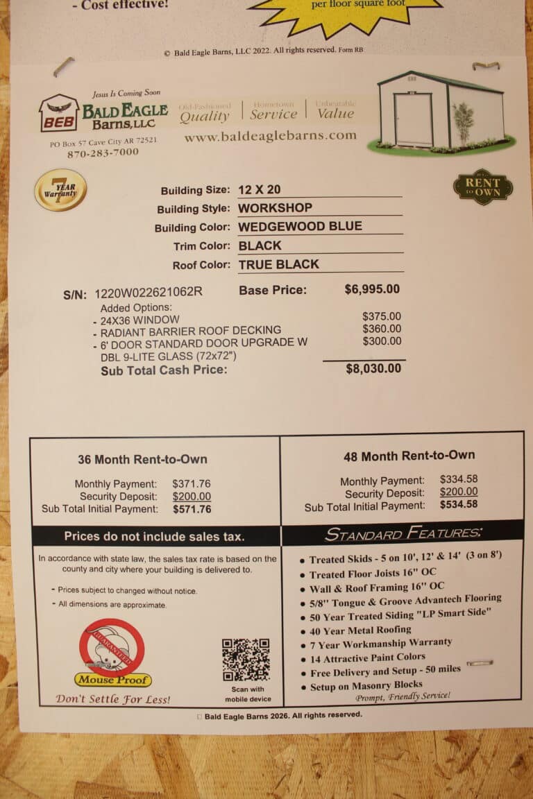 12x20 Work Shop - Wynne