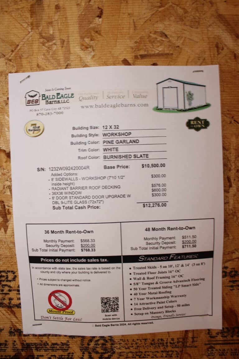 12x32 Work Shop - Searcy