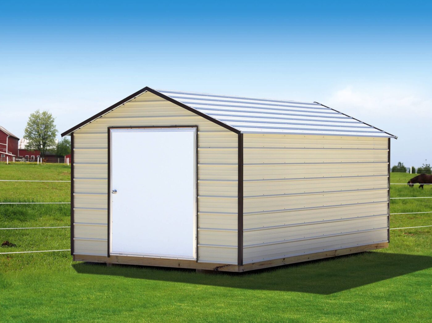a beige metal shed for sale in cushman AR