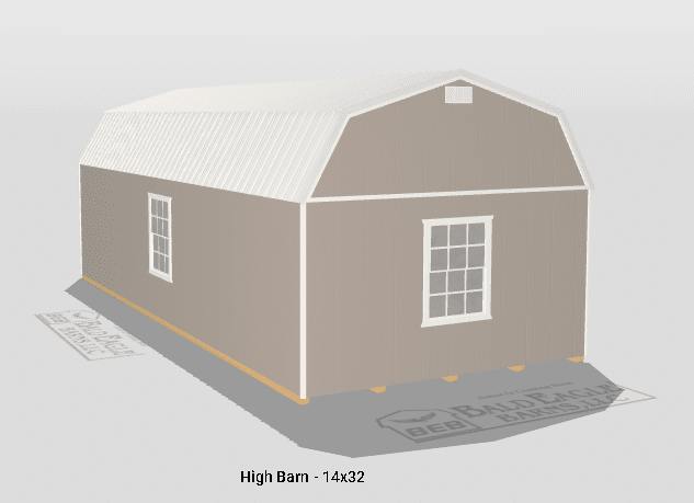 14x32 Custom High Barn Design